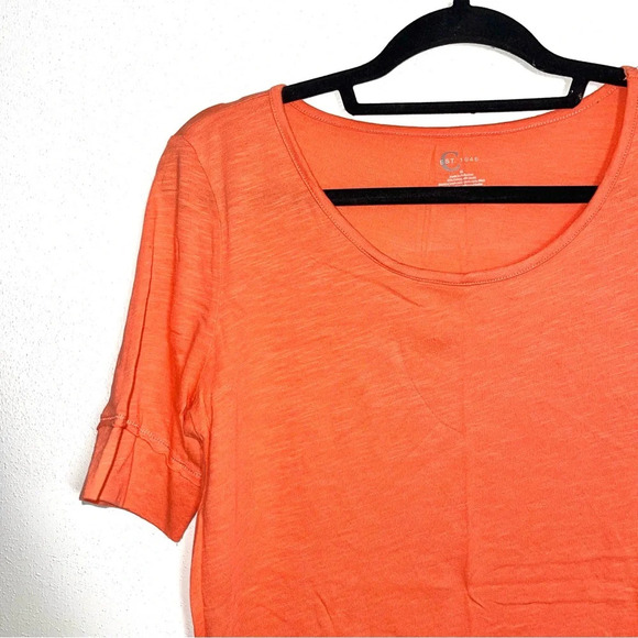 Cato Peach Pink 3/4 Sleeve Crew Neck Basic Tee Medium Women’s - Picture 3 of 9